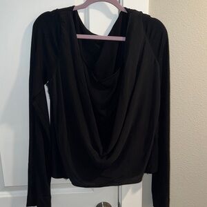 Donna Karan Black Drape Front Blouse